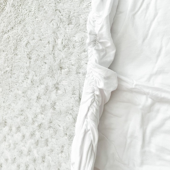 NWT- MONROW x Revolve Shirred Waist Shirt Dress in white - Picture 10 of 14